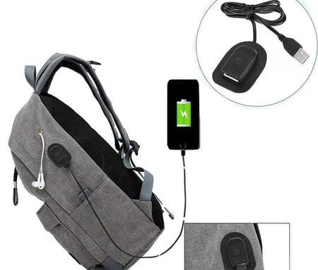 1x External USB Charging Port Interface Adapter Data Charging Cable for Backpack