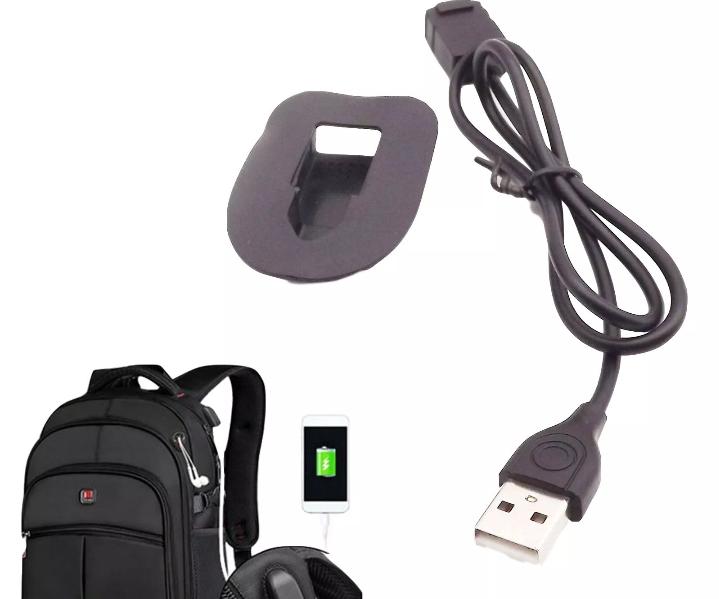 1x External USB Charging Port Interface Adapter Data Charging Cable for Backpack
