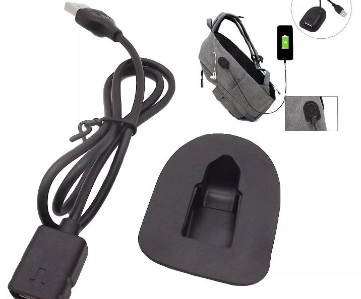 1x External USB Charging Port Interface Adapter Data Charging Cable for Backpack