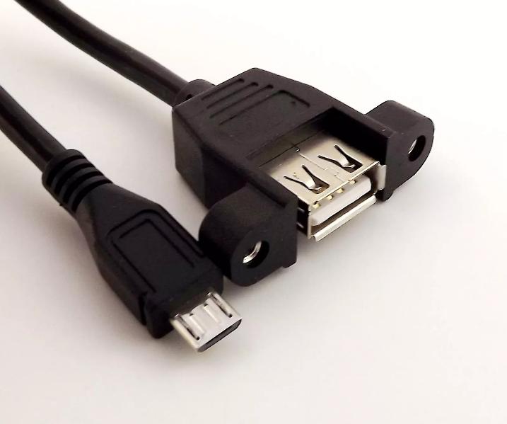 1x Micro 5 pin Male to USB 2 0 A Female Socket Panel Mount Extension Cable 1 5FT