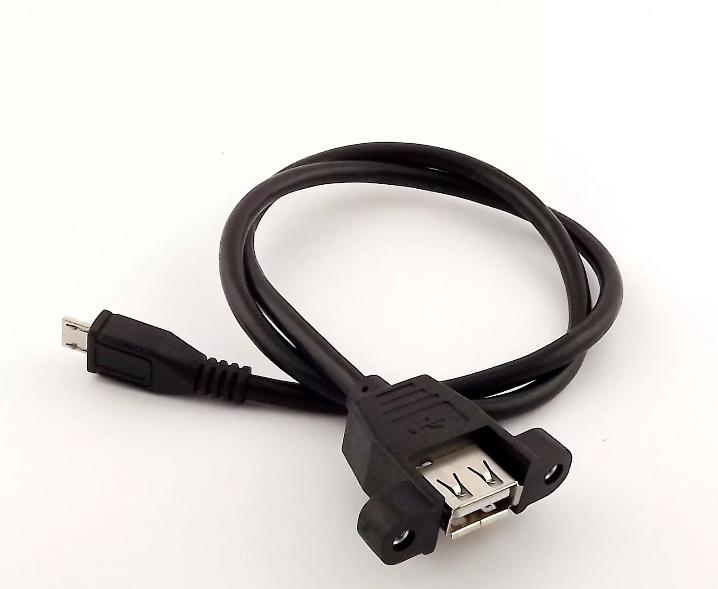 1x Micro 5 pin Male to USB 2 0 A Female Socket Panel Mount Extension Cable 1 5FT