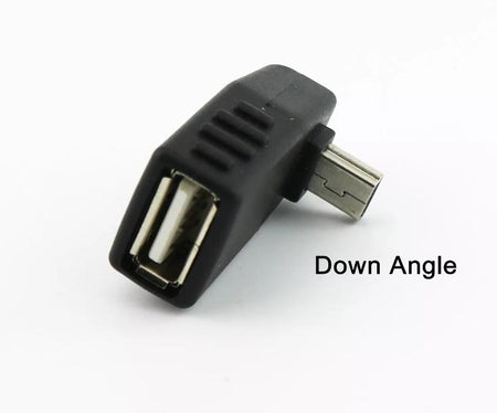 1x Type A Female to Mini B 5 Pin Male 90 Degree Down Angle USB Converter Adaptor