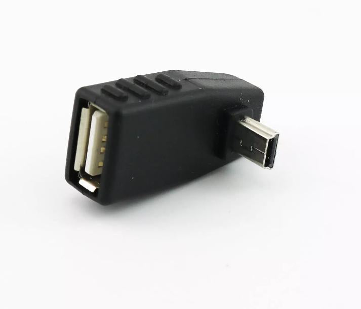 1x Type A Female to Mini B 5 Pin Male 90 Degree Down Angle USB Converter Adaptor