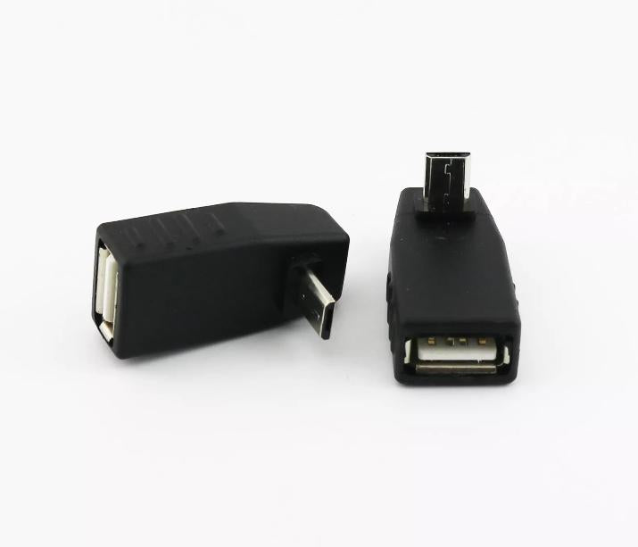 1x USB 2 0 A Female To Down Angle Micro 5 Pin B Male OTG Host Adapter Connector