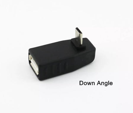 1x USB 2 0 A Female To Down Angle Micro 5 Pin B Male OTG Host Adapter Connector