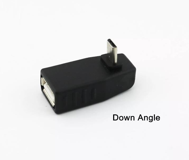 1x USB 2 0 A Female To Down Angle Micro 5 Pin B Male OTG Host Adapter Connector