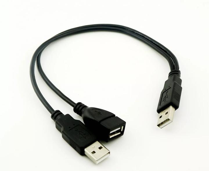 1x USB 2 0 A Male To USB 2 0 A Female and Male Y Splitter Adapter Cable Cord 1FT