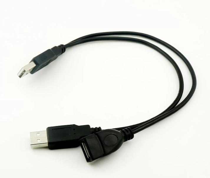 1x USB 2 0 A Male To USB 2 0 A Female and Male Y Splitter Adapter Cable Cord 1FT