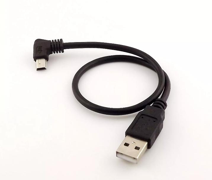 1x USB 2 0 A Male to 90 Degree Right Angle Mini USB Male Data Charging Cable 1FT