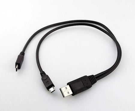 1x USB 2 0 A Male to Dual Micro USB Male Data Charge Y Splitter Cable Adapter