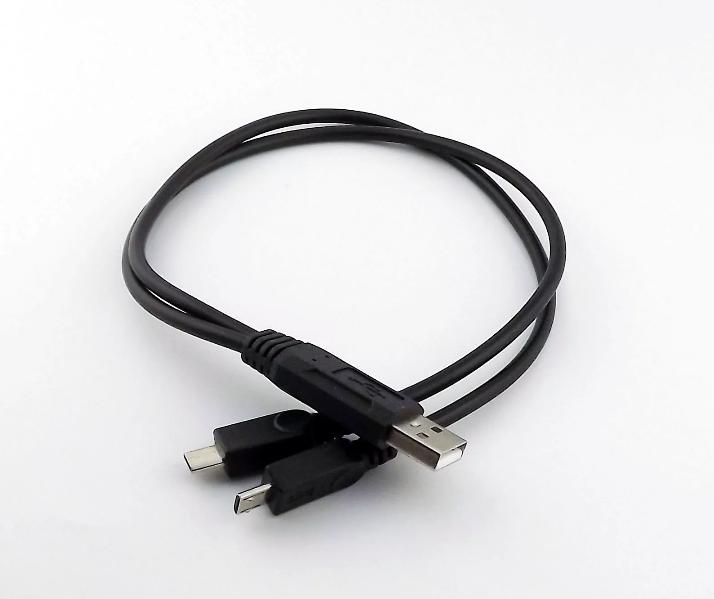 1x USB 2 0 A Male to Dual Micro USB Male Data Charge Y Splitter Cable Adapter