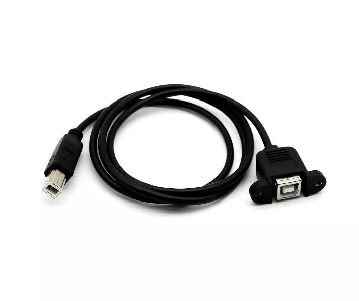 1x USB 2 0 B Female Socket Panel Mount to Male Plug Printer Extension Cable 3FT