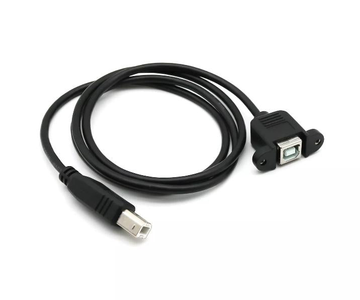 1x USB 2 0 B Female Socket Panel Mount to Male Plug Printer Extension Cable 3FT