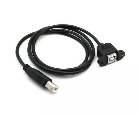 1x USB 2 0 B Female Socket Panel Mount to Male Plug Printer Extension Cable 3FT
