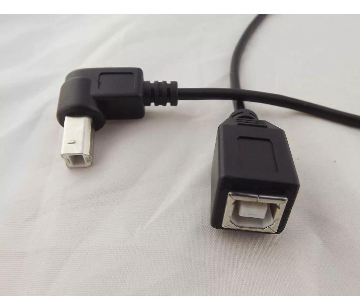 1x USB 2 0 B Female to Down Angle 90 Degree Male Printer Data Cable Black 1FT