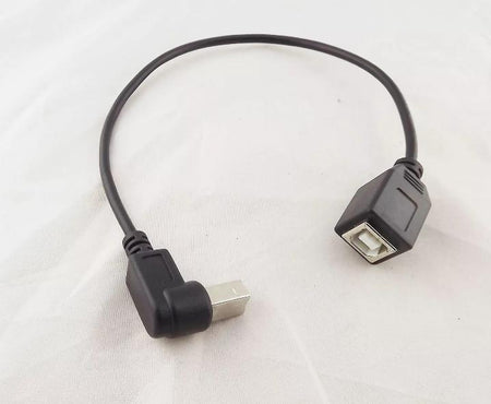 1x USB 2 0 B Female to Down Angle 90 Degree Male Printer Data Cable Black 1FT