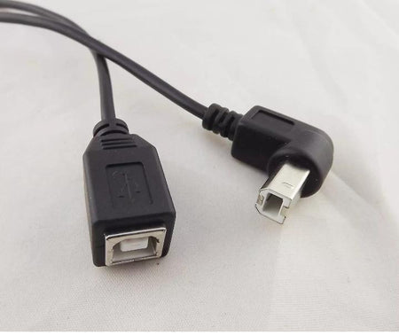 1x USB 2 0 B Female to Down Angle 90 Degree Male Printer Data Cable Black 1FT