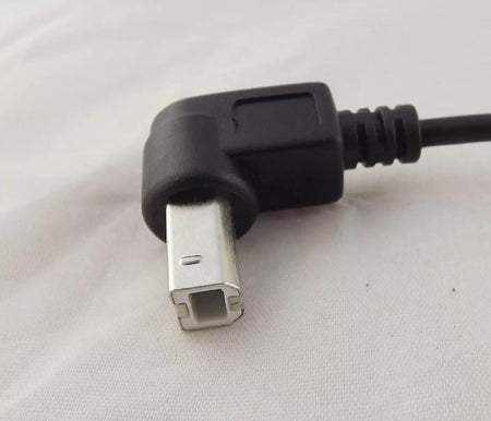 1x USB 2 0 B Female to Down Angle 90 Degree Male Printer Data Cable Black 1FT