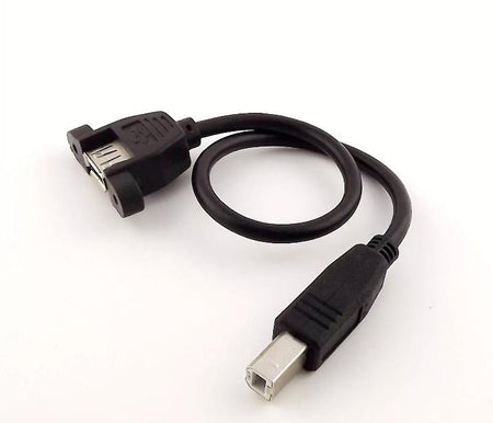 1x USB 2 0 B Male to USB A Female Socket Printer Panel Mount Extension Cable 1FT