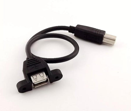1x USB 2 0 B Male to USB A Female Socket Printer Panel Mount Extension Cable 1FT