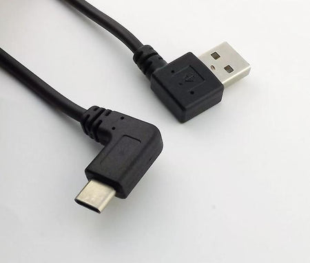 1x USB 2 0 Male Left Angled 90 Degree to USB 3 1 Type C Male Data Charger Cable