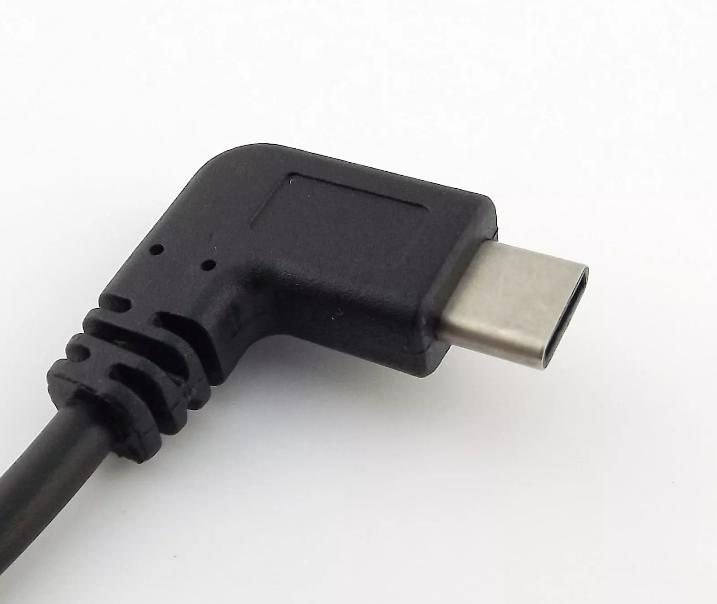 1x USB 2 0 Male Left Angled 90 Degree to USB 3 1 Type C Male Data Charger Cable