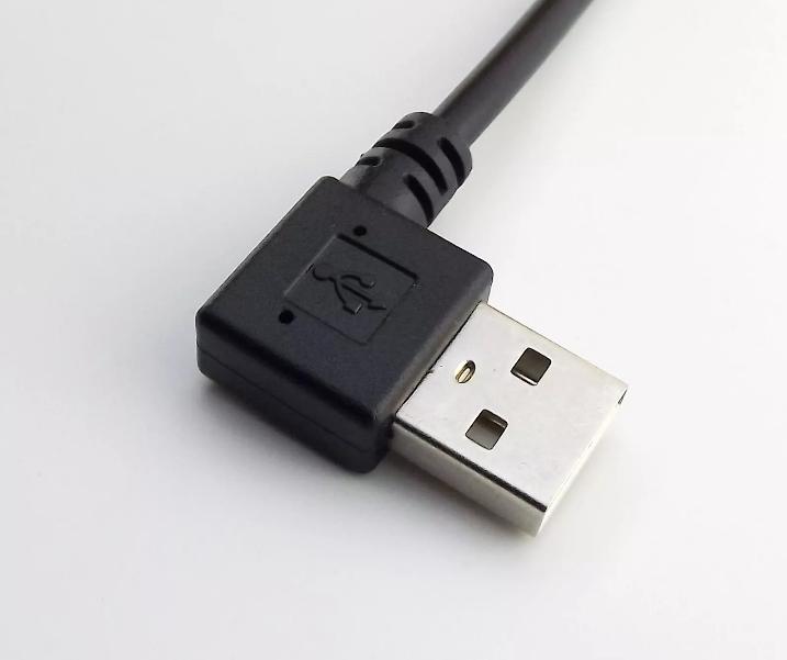 1x USB 2 0 Male Left Angled 90 Degree to USB 3 1 Type C Male Data Charger Cable