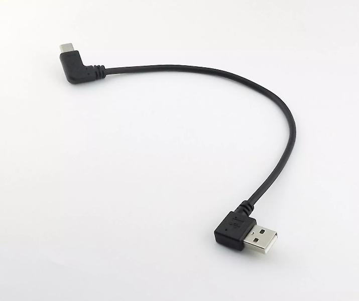 1x USB 2 0 Male Left Angled 90 Degree to USB 3 1 Type C Male Data Charger Cable