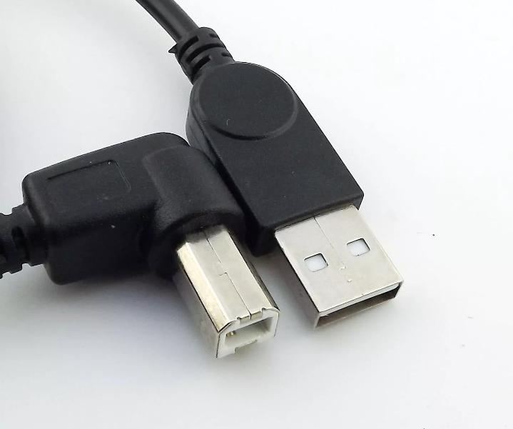 1x USB 2 0 Printer A Male to B Male Plug Left Angle 90 Degree Scanner Cable 3FT