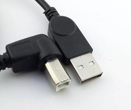 1x USB 2 0 Printer A Male to B Male Plug Left Angle 90 Degree Scanner Cable 3FT