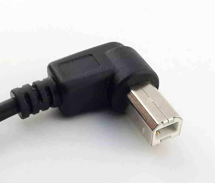 1x USB 2 0 Printer A Male to B Male Plug Left Angle 90 Degree Scanner Cable 3FT