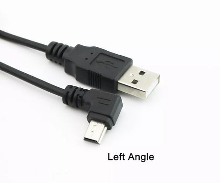 1x USB 2 0 Spiral Coiled Cable A Male to Mini B 5 PIN Male Left Angled 90 Degree