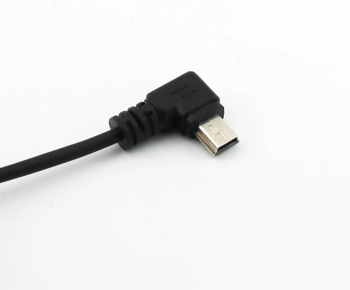 1x USB 2 0 Spiral Coiled Cable A Male to Mini B 5 PIN Male Left Angled 90 Degree