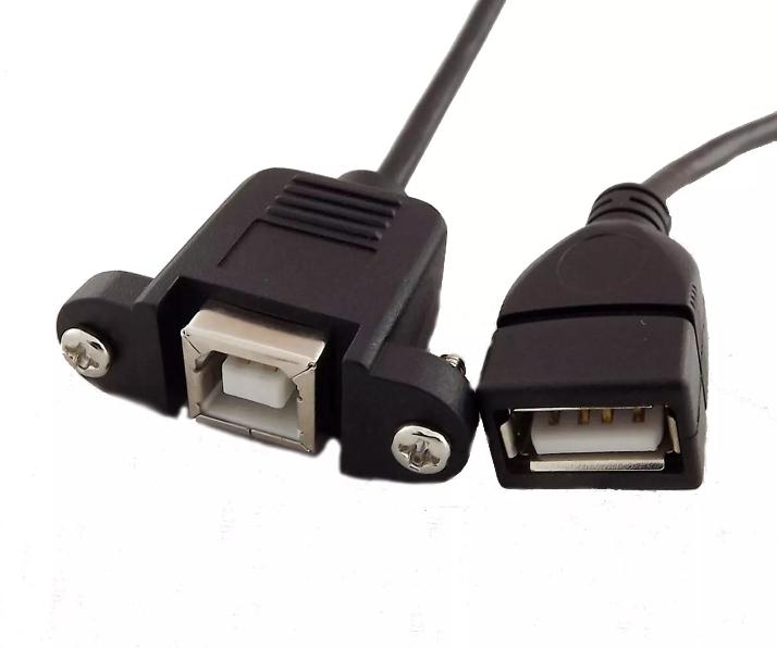 1x USB A Female to USB 2 0 B Female Socket Panel Mount Extension Cable 1 5FT