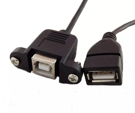 1x USB A Female to USB 2 0 B Female Socket Panel Mount Extension Cable 1 5FT