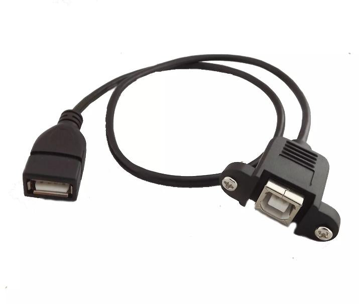 1x USB A Female to USB 2 0 B Female Socket Panel Mount Extension Cable 1 5FT