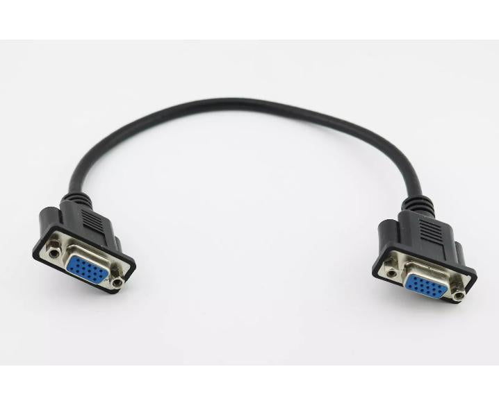1x VGA 15 Pin Female to Female Plug Computer Monitor Cable Wire Cord 1FT Black