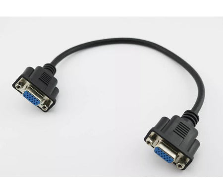 1x VGA 15 Pin Female to Female Plug Computer Monitor Cable Wire Cord 1FT Black