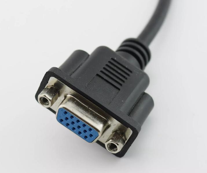 1x VGA 15 Pin Female to Female Plug Computer Monitor Cable Wire Cord 1FT Black
