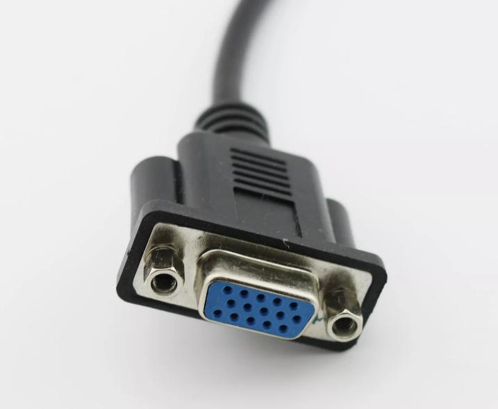 1x VGA 15 Pin Female to Female Plug Computer Monitor Cable Wire Cord 1FT Black
