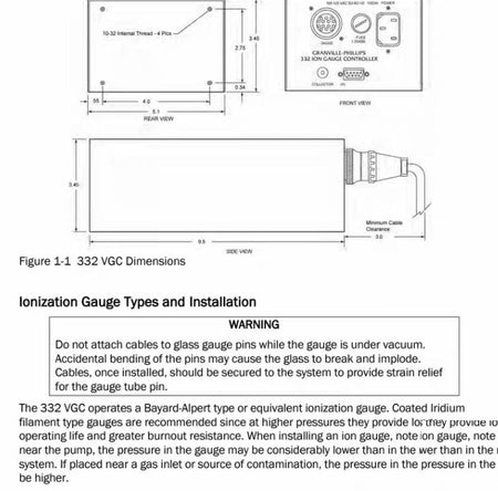 20332-577 GRANVILLE-PHILLIPS 332 Ion Gauge Controller 230V 1