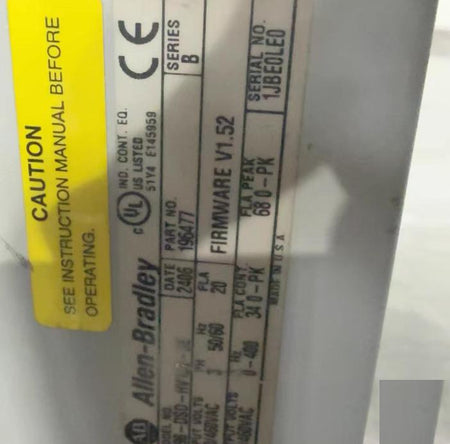 2098-DSD-HV150-SEAllen-Bradley 230VAC 0-400VAC FLA 35A V1 52 2098-DSD-HV150-SE 230VAC 0-400VACFLA 35A V1 52