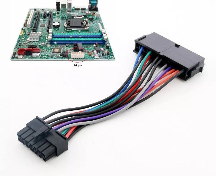 24 Pin 24P to 14 Pin ATX Power Supply Cord Adapter Cable for Lenovo IBM Dell H81
