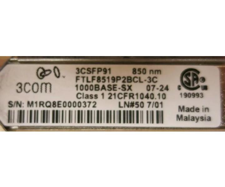 1000BASE-SX 3COM 3CSFP91 850nm