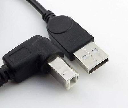 2x USB 2 0 A Male to USB B Male Down Angle Printer Cable Scanner Cord Black 3ft