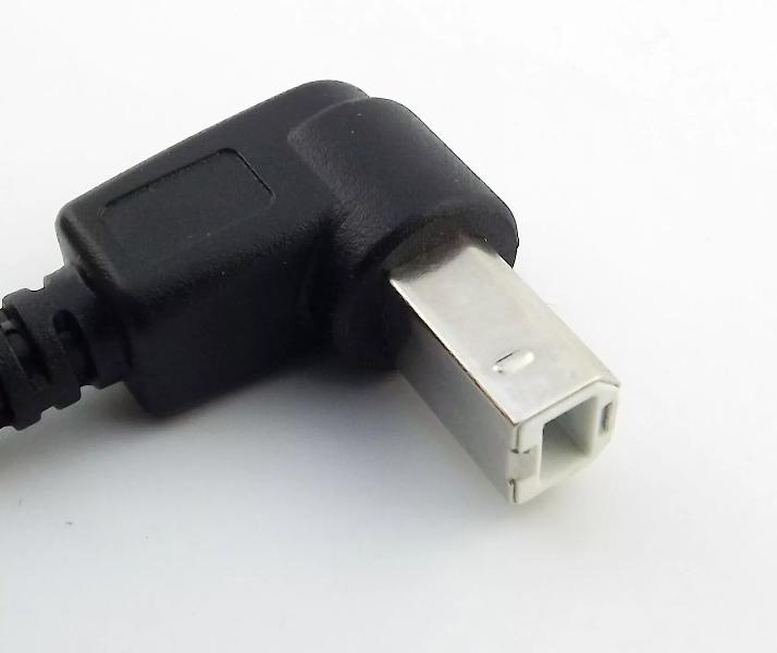 2x USB 2 0 A Male to USB B Male Down Angle Printer Cable Scanner Cord Black 3ft