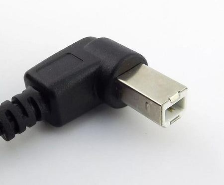2x USB 2 0 A Male to USB B Male Left Angle Printer Cable Scanner Cord Black 3ft