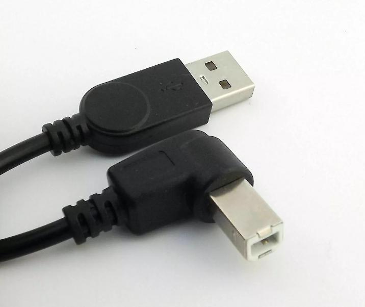 2x USB 2 0 A Male to USB B Male Right Angle Printer Cable Scanner Cord Black 3ft