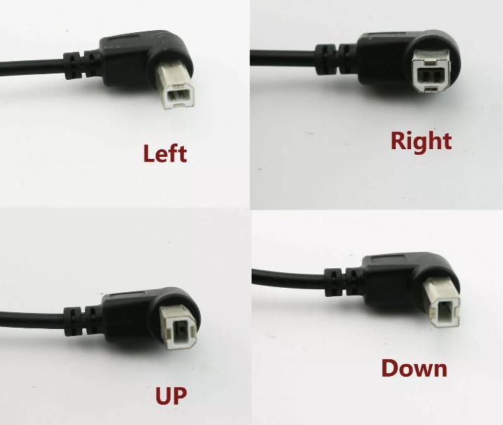 2x USB 2 0 A Male to USB B Male Right Angle Printer Cable Scanner Cord Black 3ft