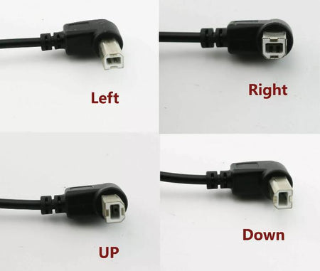 2x USB 2 0 A Male to USB B Male Right Angle Printer Cable Scanner Cord Black 3ft